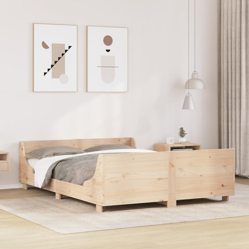 Bed Frame without Mattress 120x200 cm Solid Wood Pine