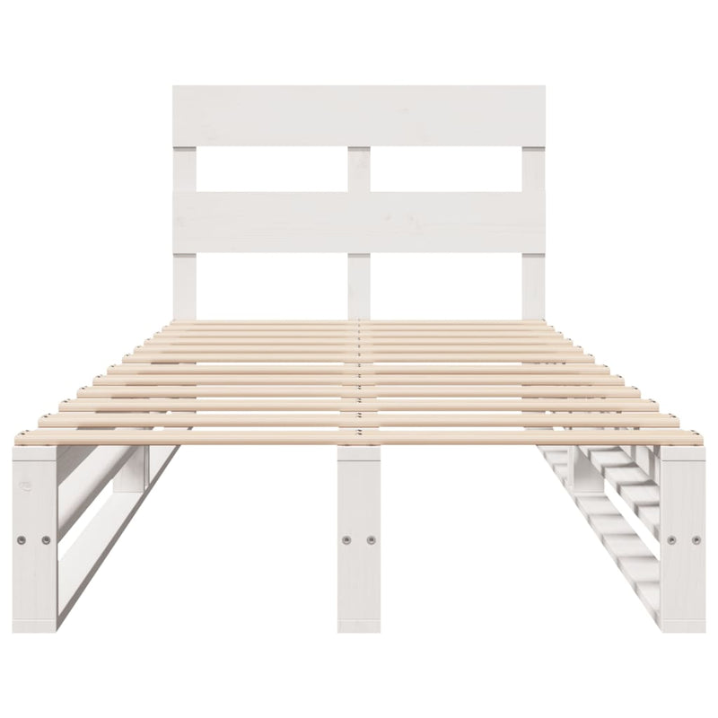Bed Frame without Mattress White 75x190 cm Small Single Solid Wood Pine