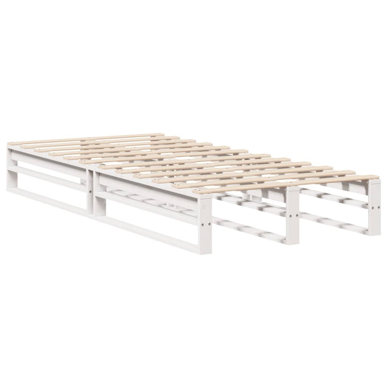 Bed Frame without Mattress White 75x190 cm Small Single Solid Wood Pine