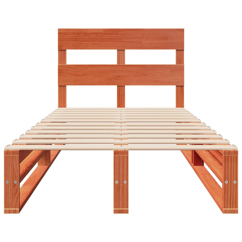 Bed Frame without Mattress Wax Brown 90x190 cm Single Solid Wood Pine