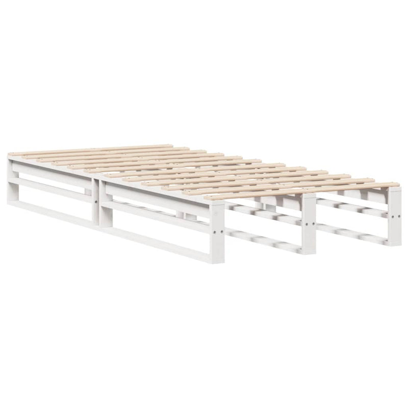 Bed Frame without Mattress White 100x200 cm Solid Wood Pine