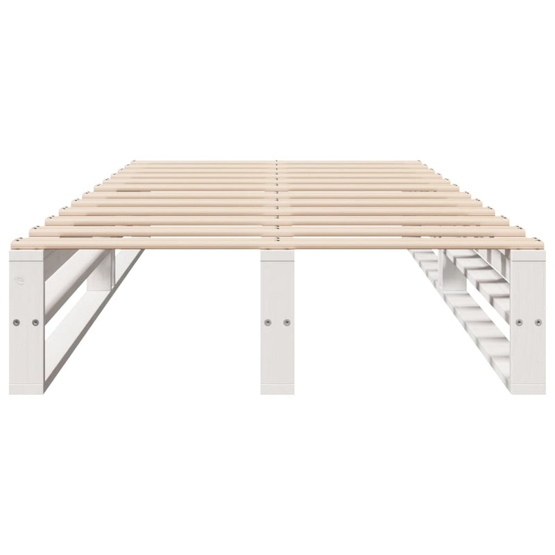 Bed Frame without Mattress White 100x200 cm Solid Wood Pine