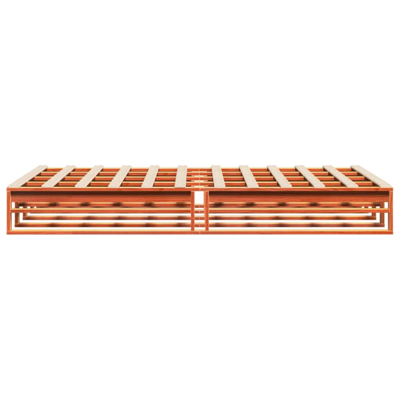 Bed Frame without Mattress Wax Brown 140x200 cm Solid Wood Pine