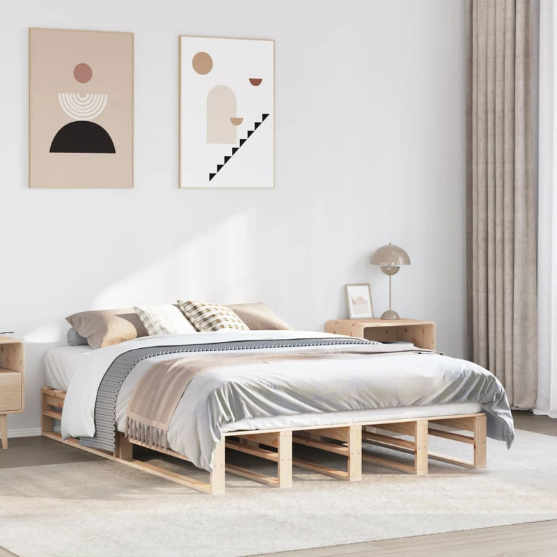 Bed Frame without Mattress 160x200 cm Solid Wood Pine