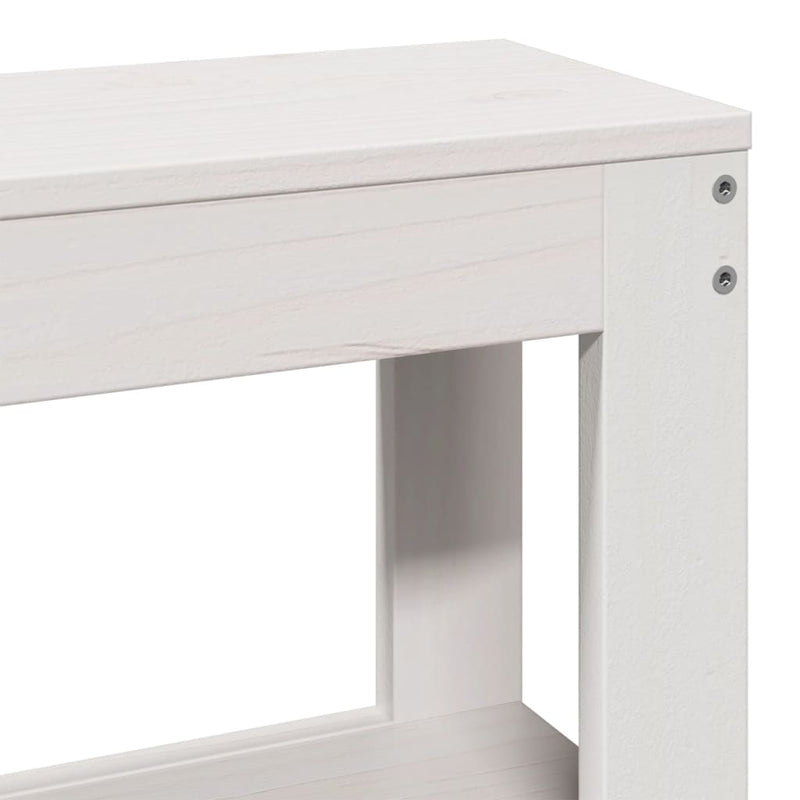 Headboard with Shelves White 180 cm Solid Wood Pine