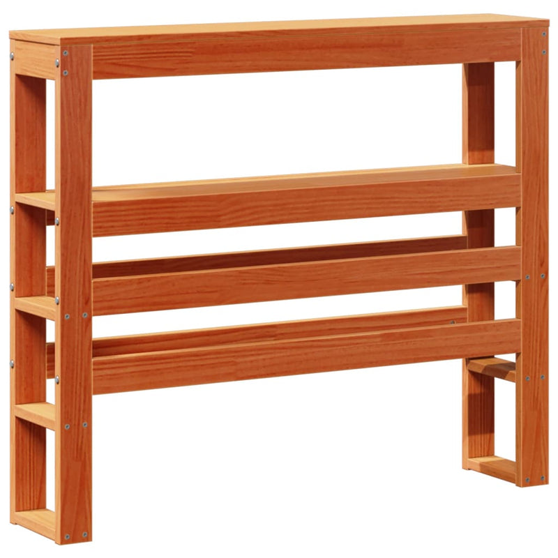 Headboard with Shelves Wax Brown 100 cm Solid Wood Pine