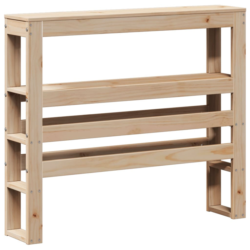 Headboard with Shelves 75 cm Solid Wood Pine