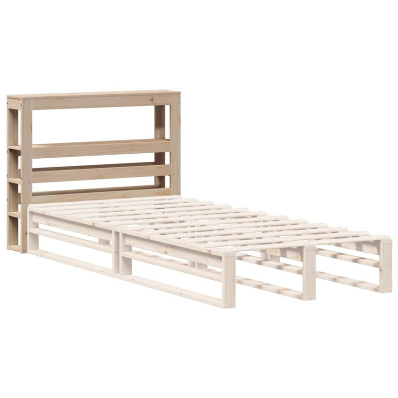 Headboard with Shelves 75 cm Solid Wood Pine