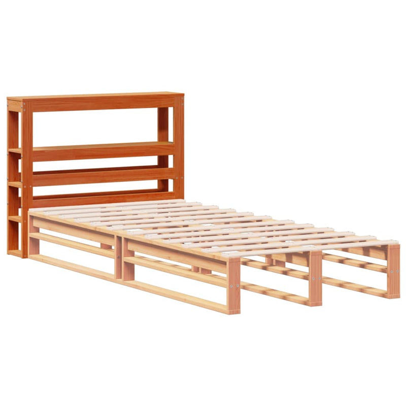 Headboard with Shelves Wax Brown 75 cm Solid Wood Pine
