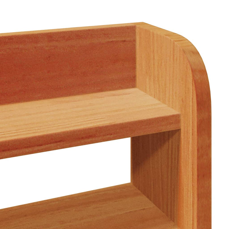 Headboard with Shelves Wax Brown 135 cm Solid Wood Pine