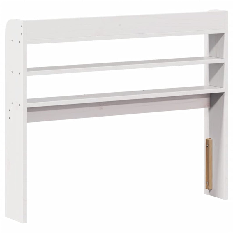 Headboard with Shelves White 100 cm Solid Wood Pine