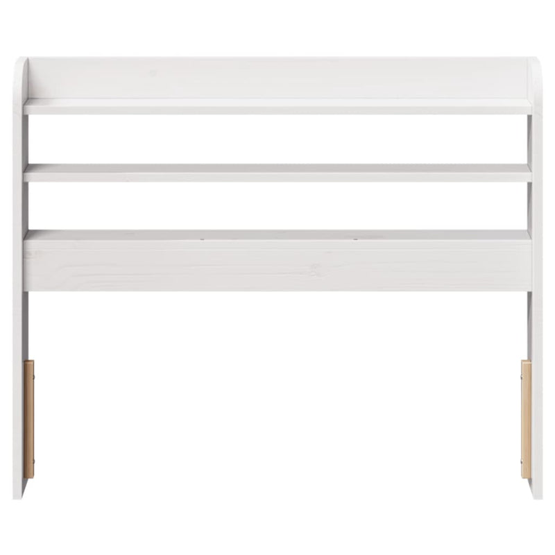 Headboard with Shelves White 90 cm Solid Wood Pine