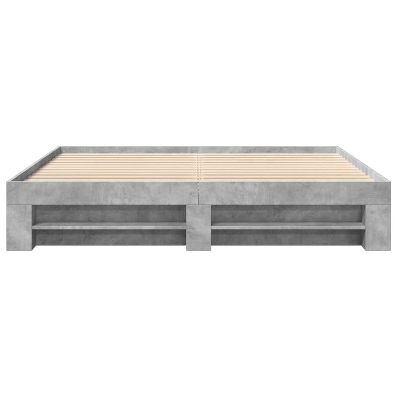 Bed Frame without Mattress Concrete Grey 200x200cm Engineered Wood