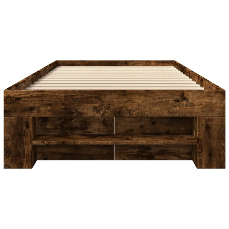 Bed Frame without Mattress Smoked Oak 90x200 cm Engineered Wood