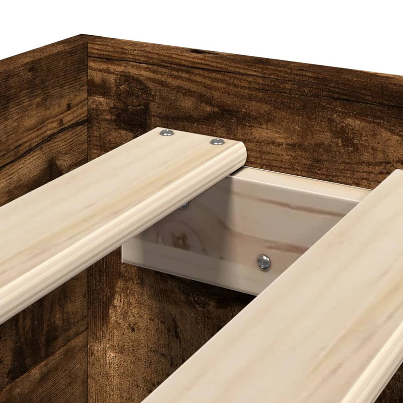 Bed Frame without Mattress Smoked Oak 90x200 cm Engineered Wood