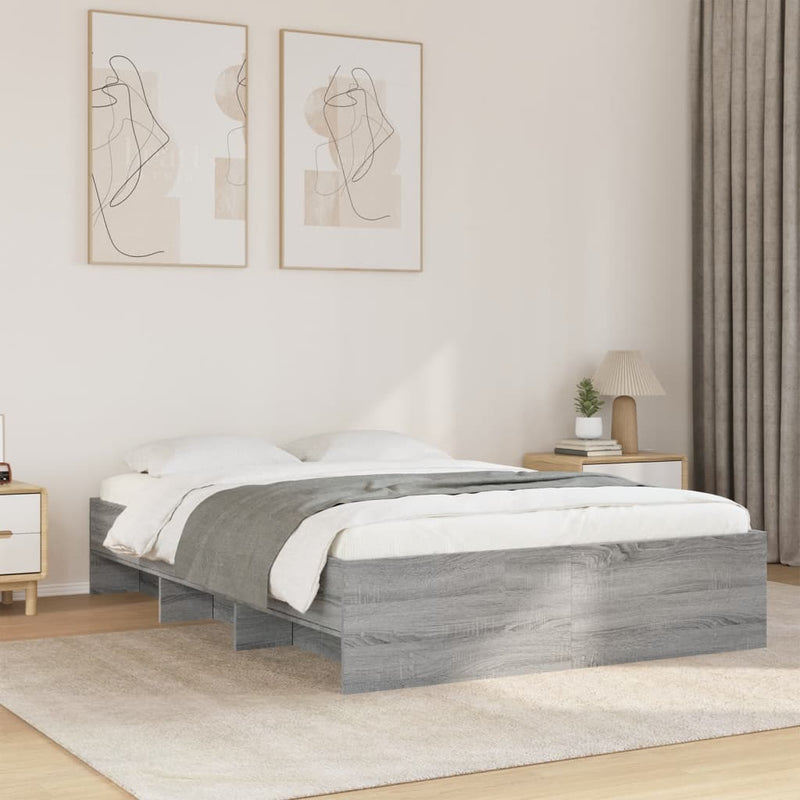 Bed Frame without Mattress Grey Sonoma 120x200 cm Engineered Wood