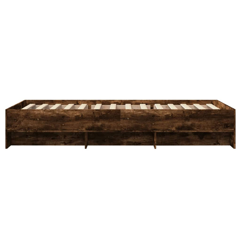 Bed Frame without Mattress Smoked Oak 100x200 cm Engineered Wood