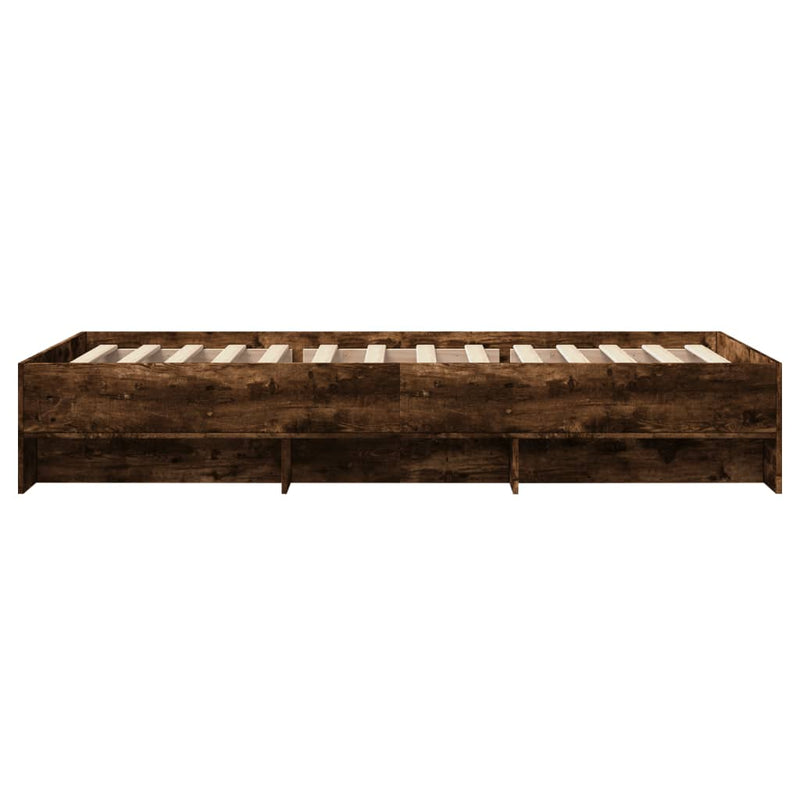 Bed Frame without Mattress Smoked Oak 90x200 cm Engineered Wood