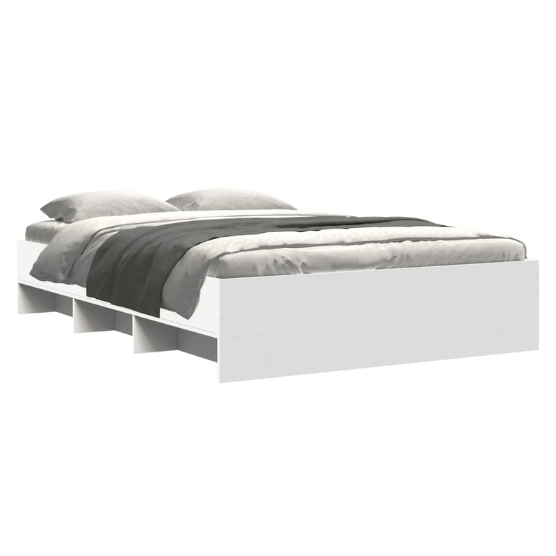 Modern Woden Double Size 135cm Bed Frame Base With Under Storage Space Wood