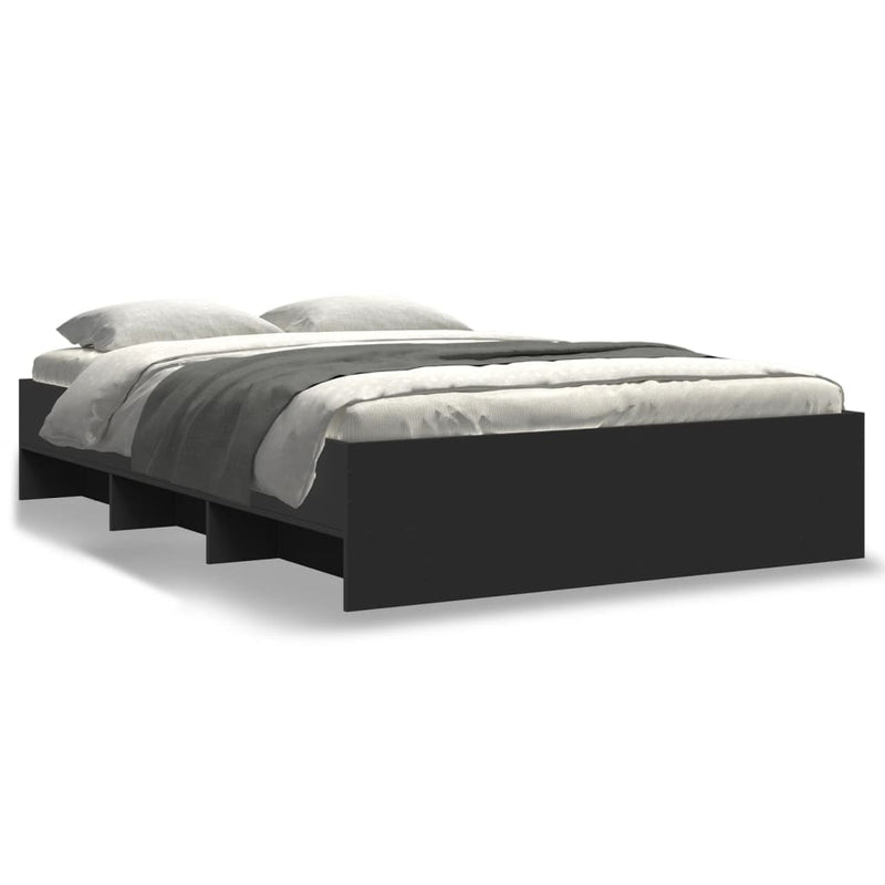 Modern Woden Double Size 135cm Bed Frame Base With Under Storage Space Wood