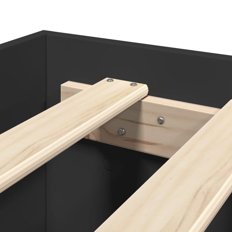 Modern Woden Double Size 135cm Bed Frame Base With Under Storage Space Wood