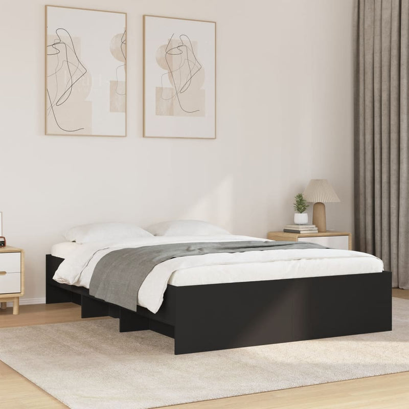 Modern Woden Double Size 135cm Bed Frame Base With Under Storage Space Wood