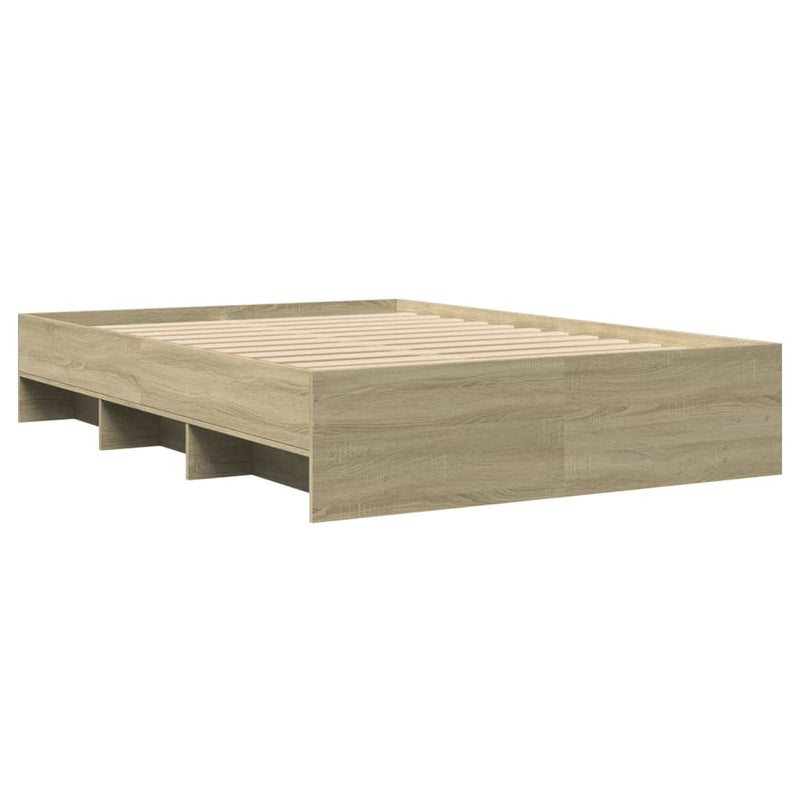 Modern Woden Double Size 135cm Bed Frame Base With Under Storage Space Wood