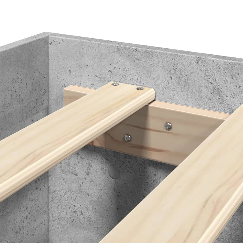 Modern Woden Double Size 135cm Bed Frame Base With Under Storage Space Wood