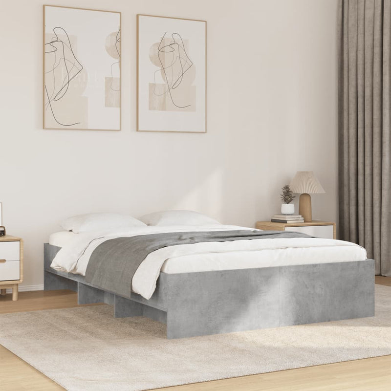 Modern Woden Double Size 135cm Bed Frame Base With Under Storage Space Wood