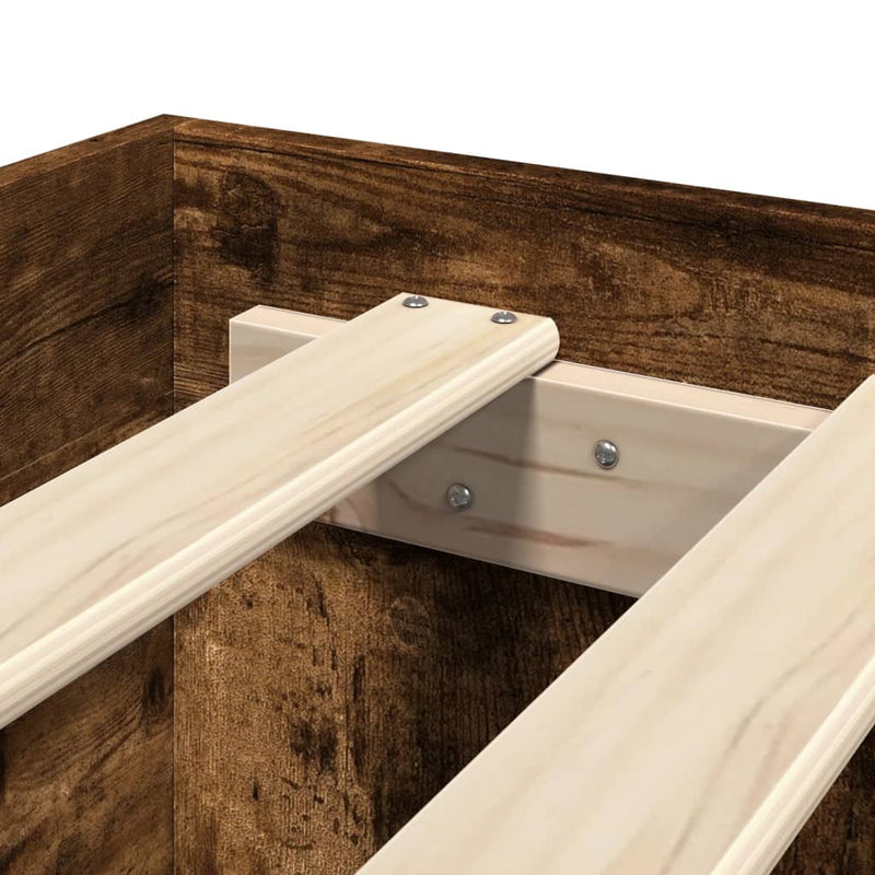 Modern Woden Double Size 135cm Bed Frame Base With Under Storage Space Wood
