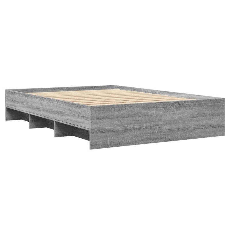 Modern Woden Double Size 135cm Bed Frame Base With Under Storage Space Wood