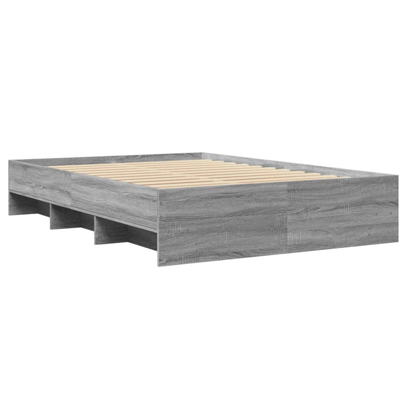 Modern Woden Double Size 135cm Bed Frame Base With Under Storage Space Wood