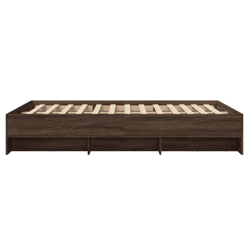 Modern Woden Double Size 135cm Bed Frame Base With Under Storage Space Wood