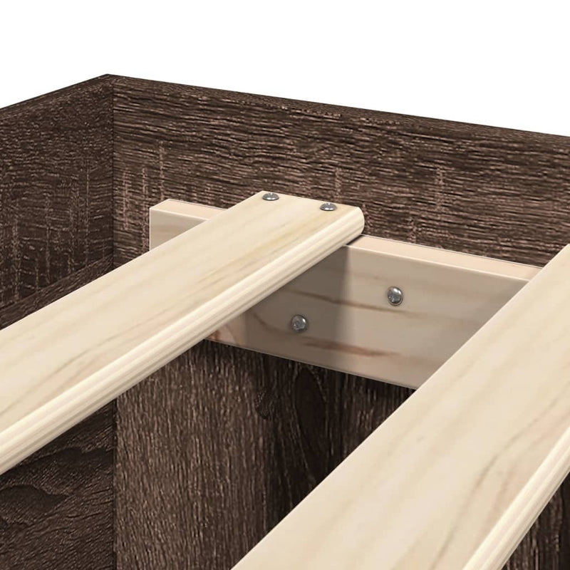 Modern Woden Double Size 135cm Bed Frame Base With Under Storage Space Wood
