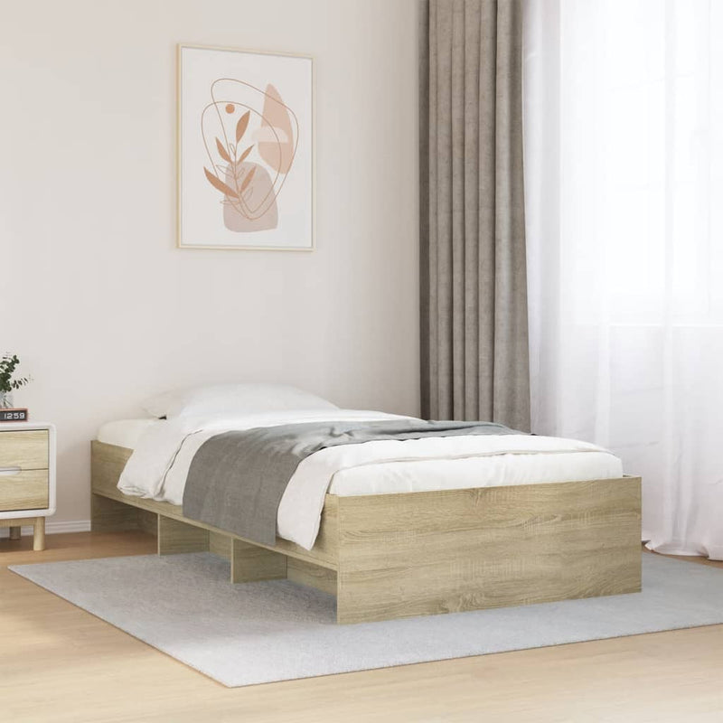 Modern Wooden Single Size 90cm Bed Frame Base With Under Storage Space