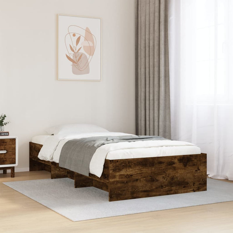 Modern Wooden Single Size 90cm Bed Frame Base With Under Storage Space