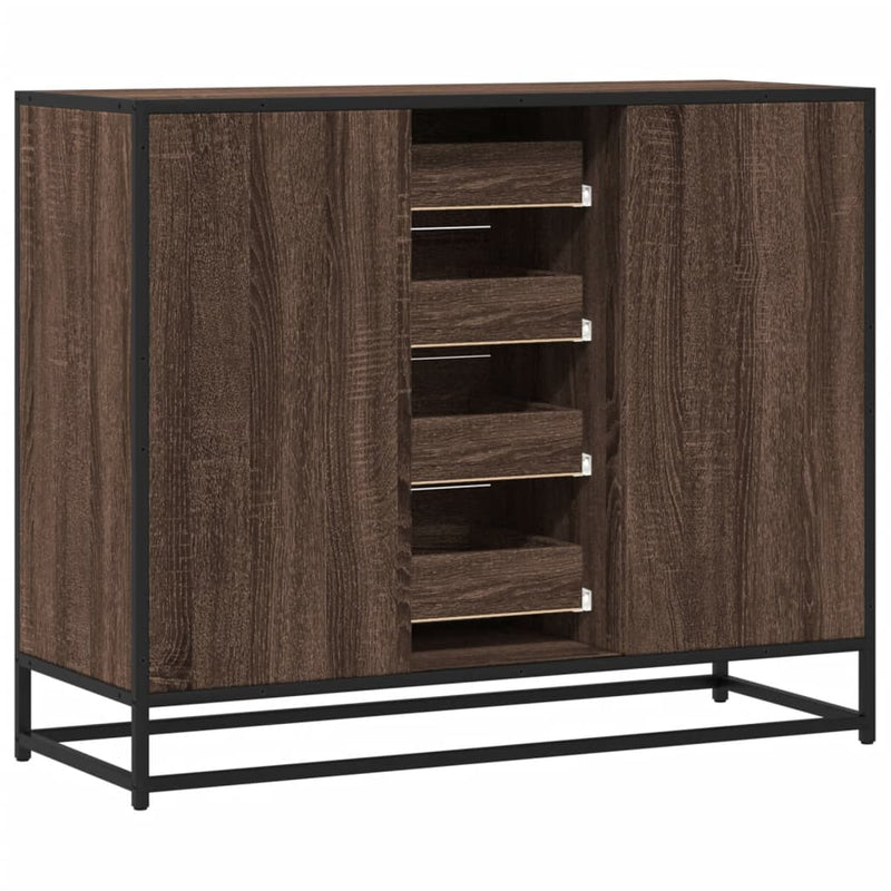 Sideboard Brown Oak 92x35x76 cm Engineered Wood