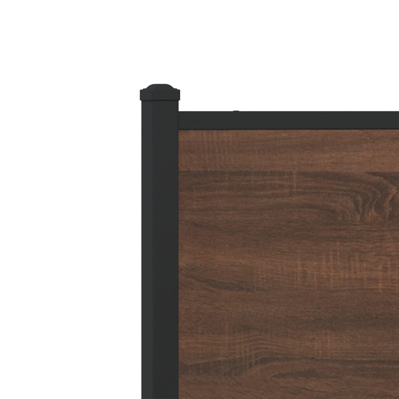 Metal Bed Frame without Mattress Brown Oak 160x200 cm