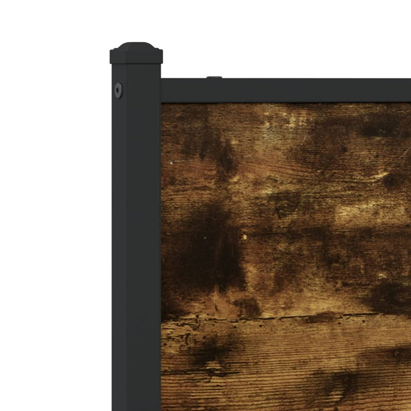 Metal Bed Frame without Mattress Smoked Oak 183x213 cm