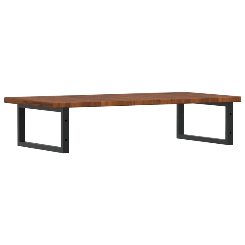 Basin Shelf Wall Mounted Steel and Solid Wood Oak