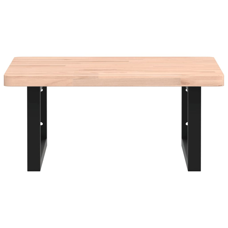 Basin Shelf Wall Mounted Steel and Solid Wood Beech