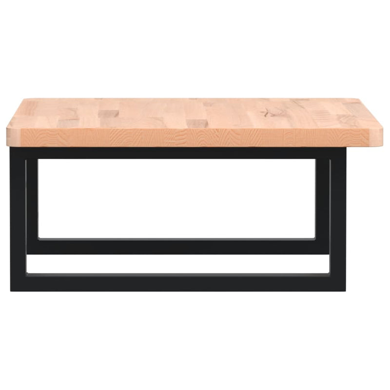 Basin Shelf Wall Mounted Steel and Solid Wood Beech