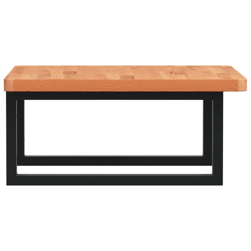 Basin Shelf Wall Mounted Steel and Solid Wood Beech
