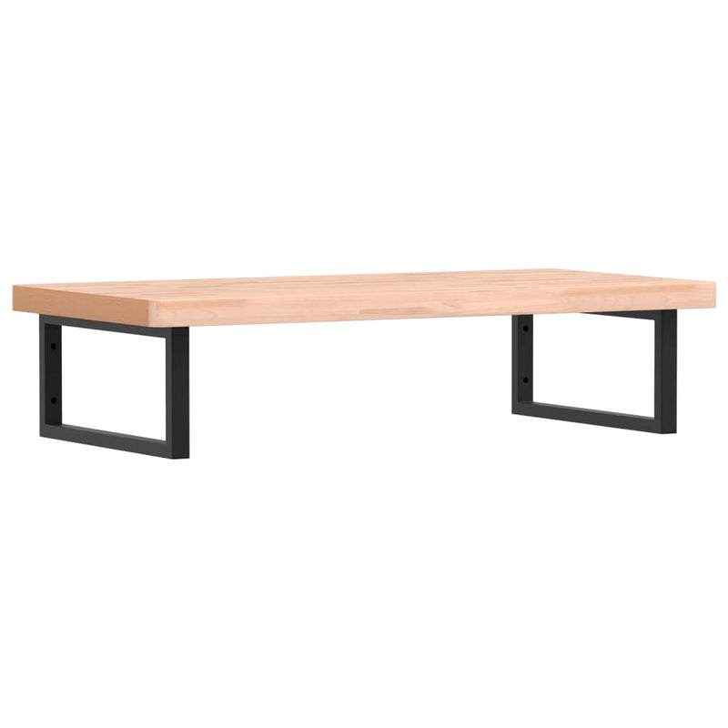 Basin Shelf Wall Mounted Steel and Solid Wood Beech