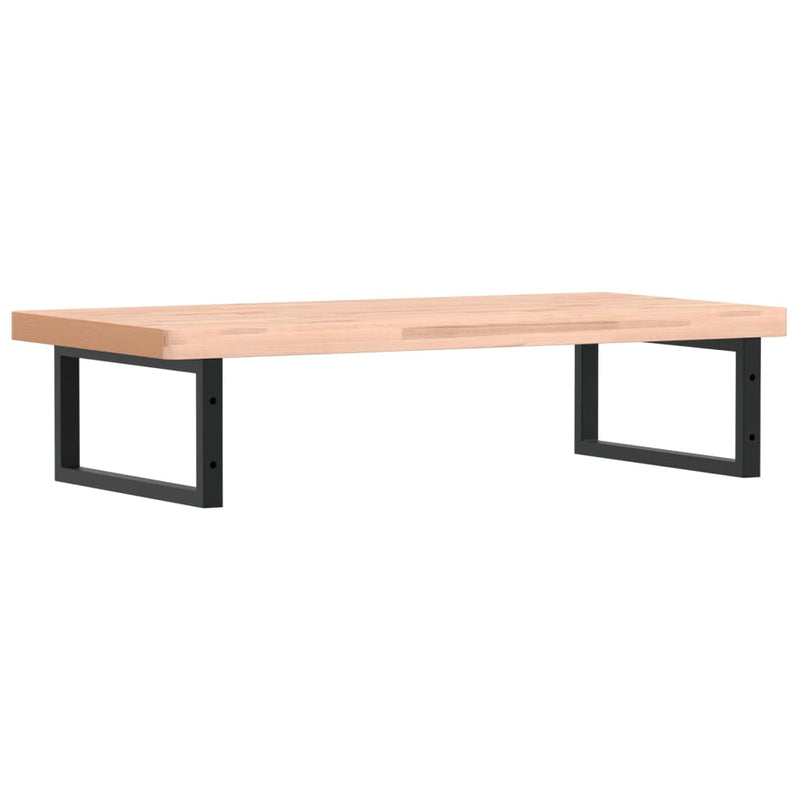 Basin Shelf Wall Mounted Steel and Solid Wood Beech