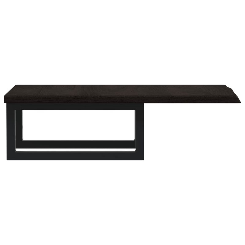 Basin Shelf Wall Mounted Steel and Solid Wood Oak