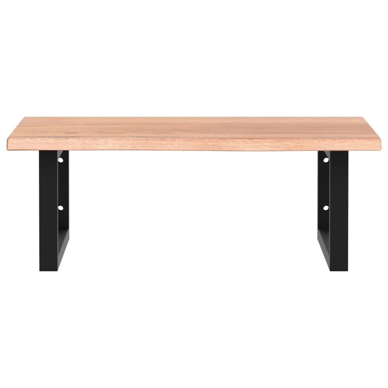 Basin Shelf Wall Mounted Steel and Solid Wood Oak
