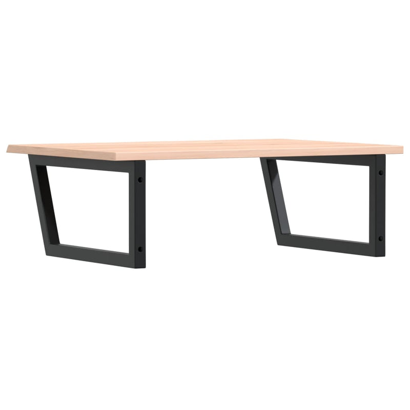 Basin Shelf Wall Mounted Steel and Solid Wood Oak