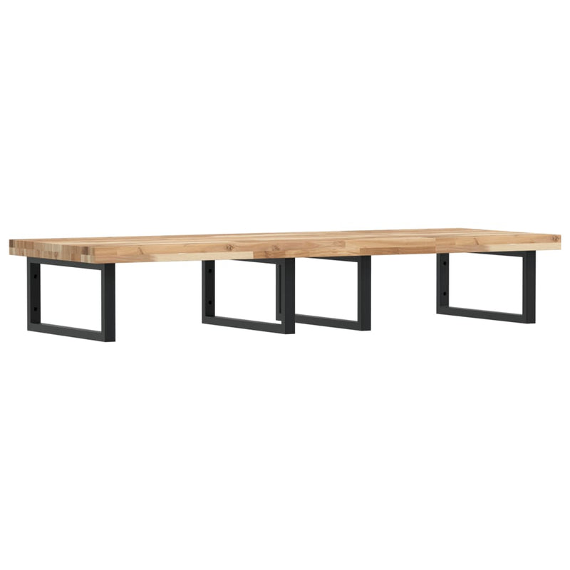 Basin Shelf Wall Mounted Steel and Solid Wood Acacia
