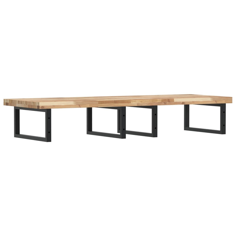 Basin Shelf Wall Mounted Steel and Solid Wood Acacia